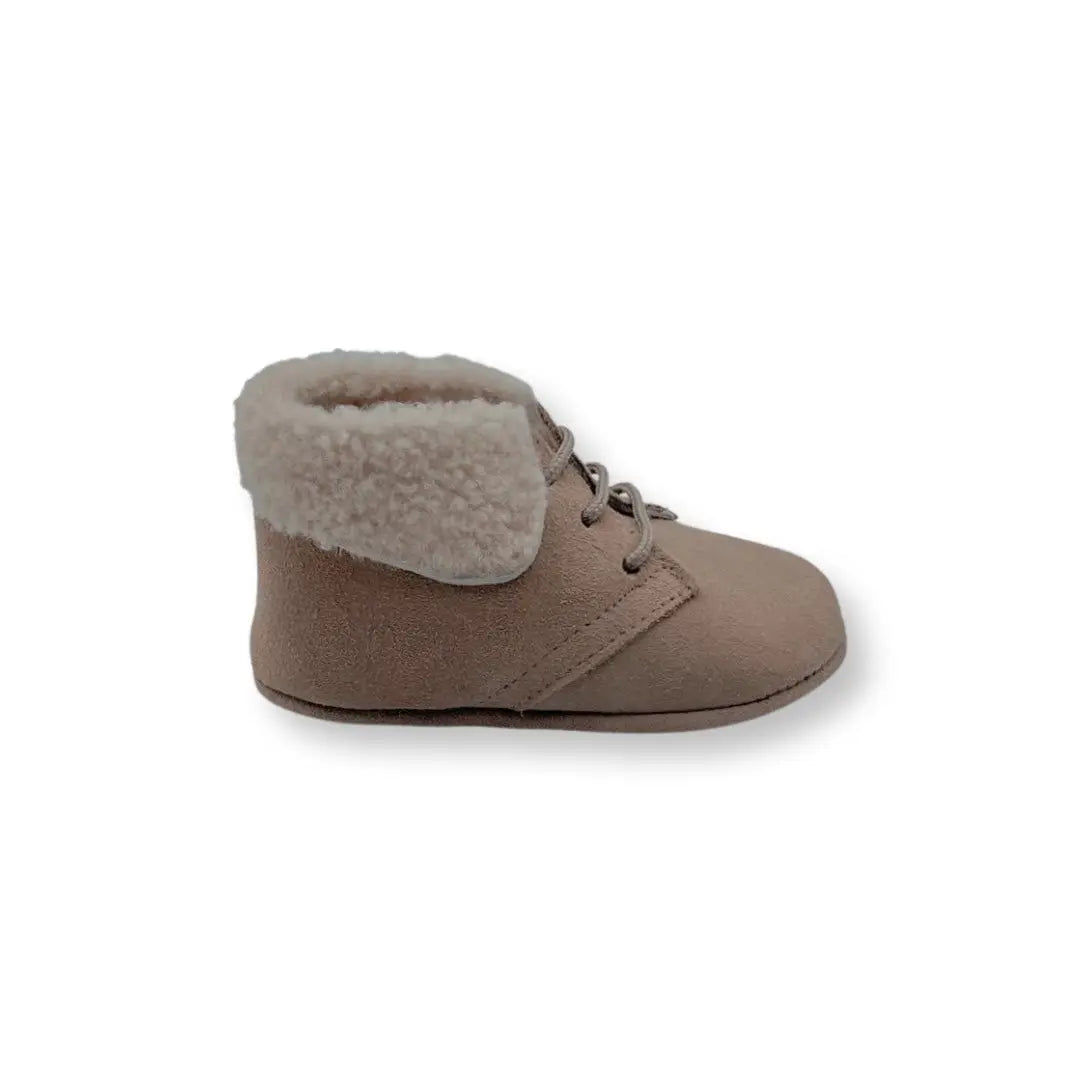 Jamie- Beige Suede Baby Boots - Amati Steps