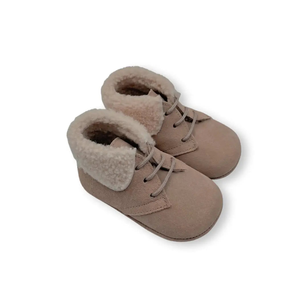 Jamie- Beige Suede Baby Boots - Amati Steps