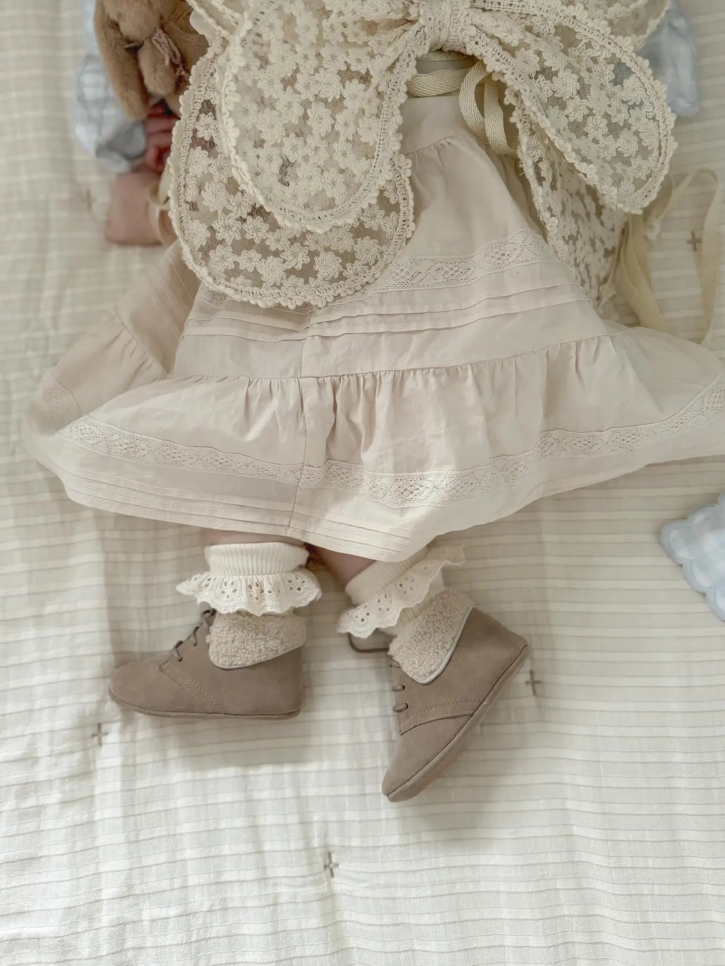 Jamie- Beige Suede Baby Boots - Amati Steps