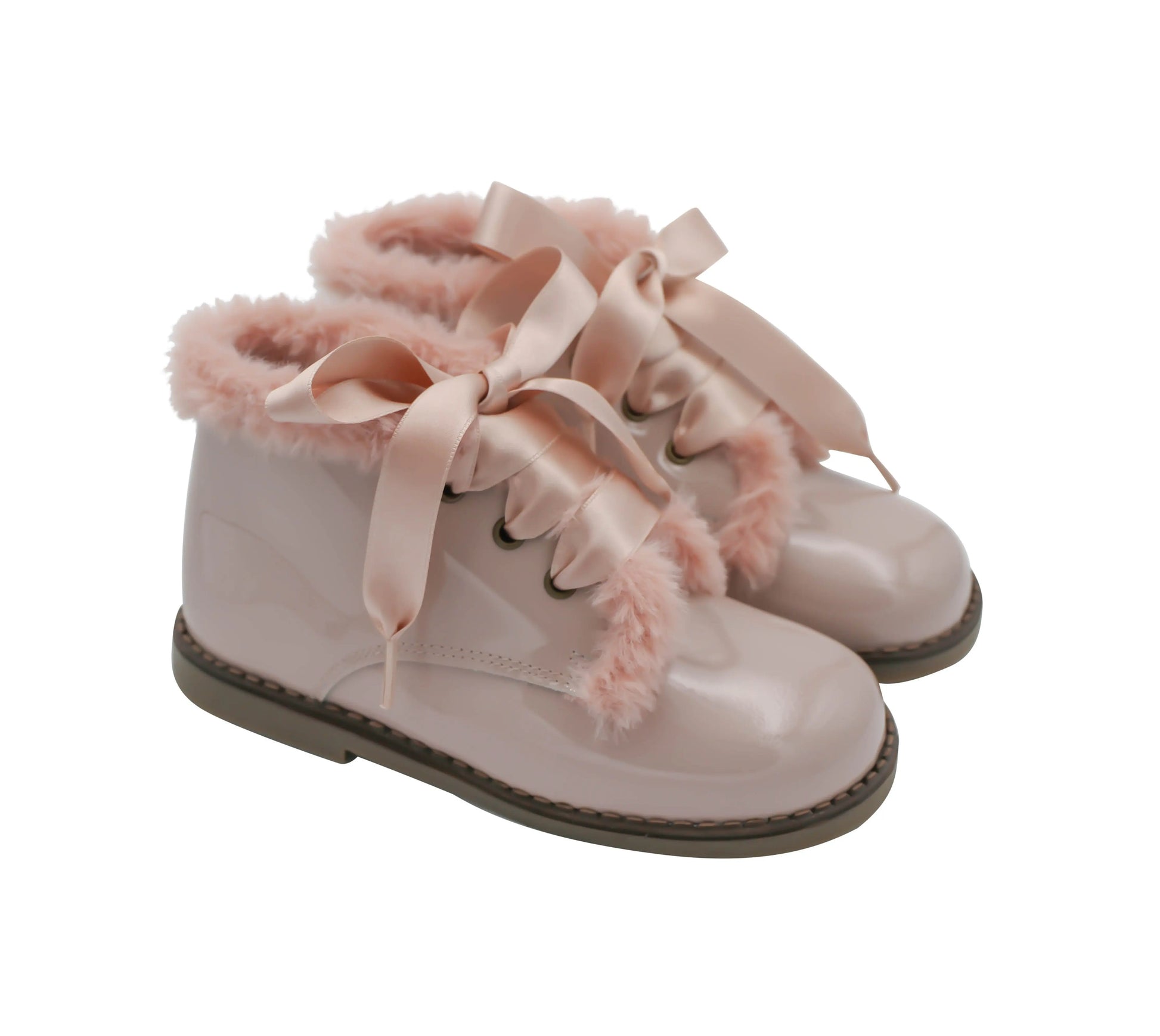 Jazmine- Pink Patent Leather Boots - Amati Steps