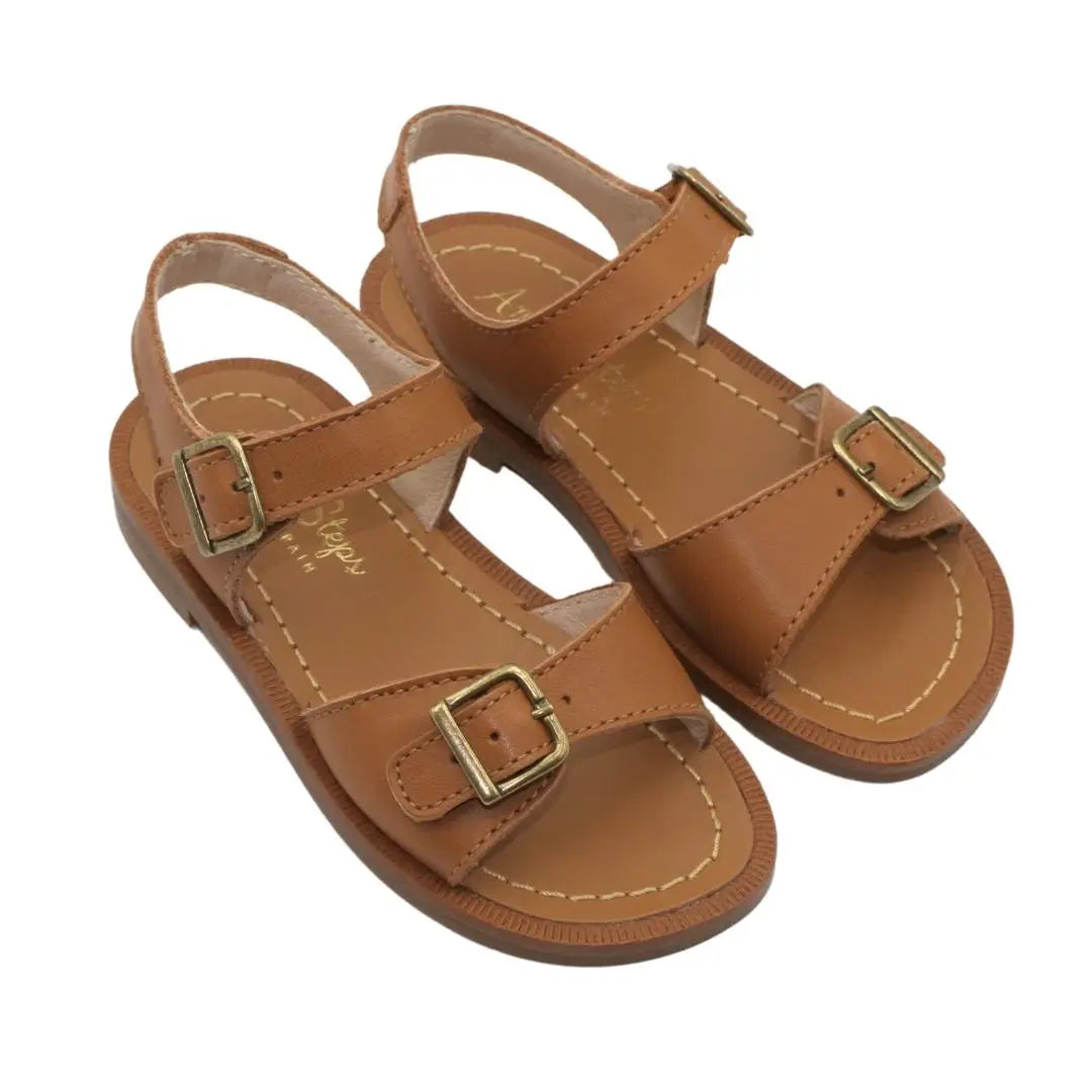 Leo- Tan Leather Sandals - Amati Steps