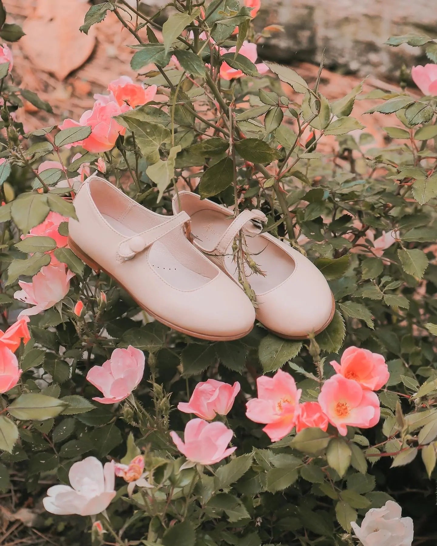 London- Beige Leather Mary Jane Shoes - Amati Steps