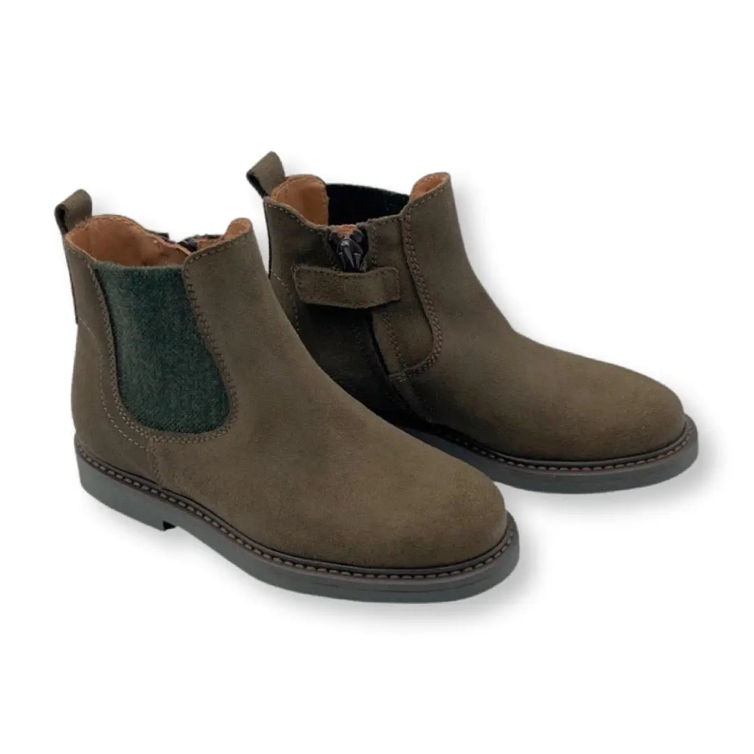 Marco- Olive Suede Boy Chelsea Boots - Amati Steps