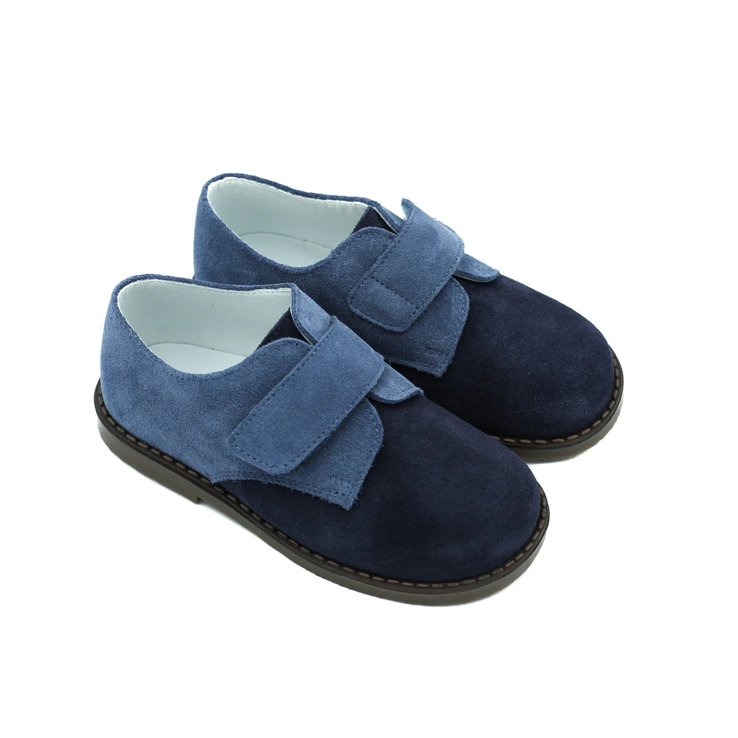 Mathis- Navy Suede Boy Dress Shoes - Amati Steps