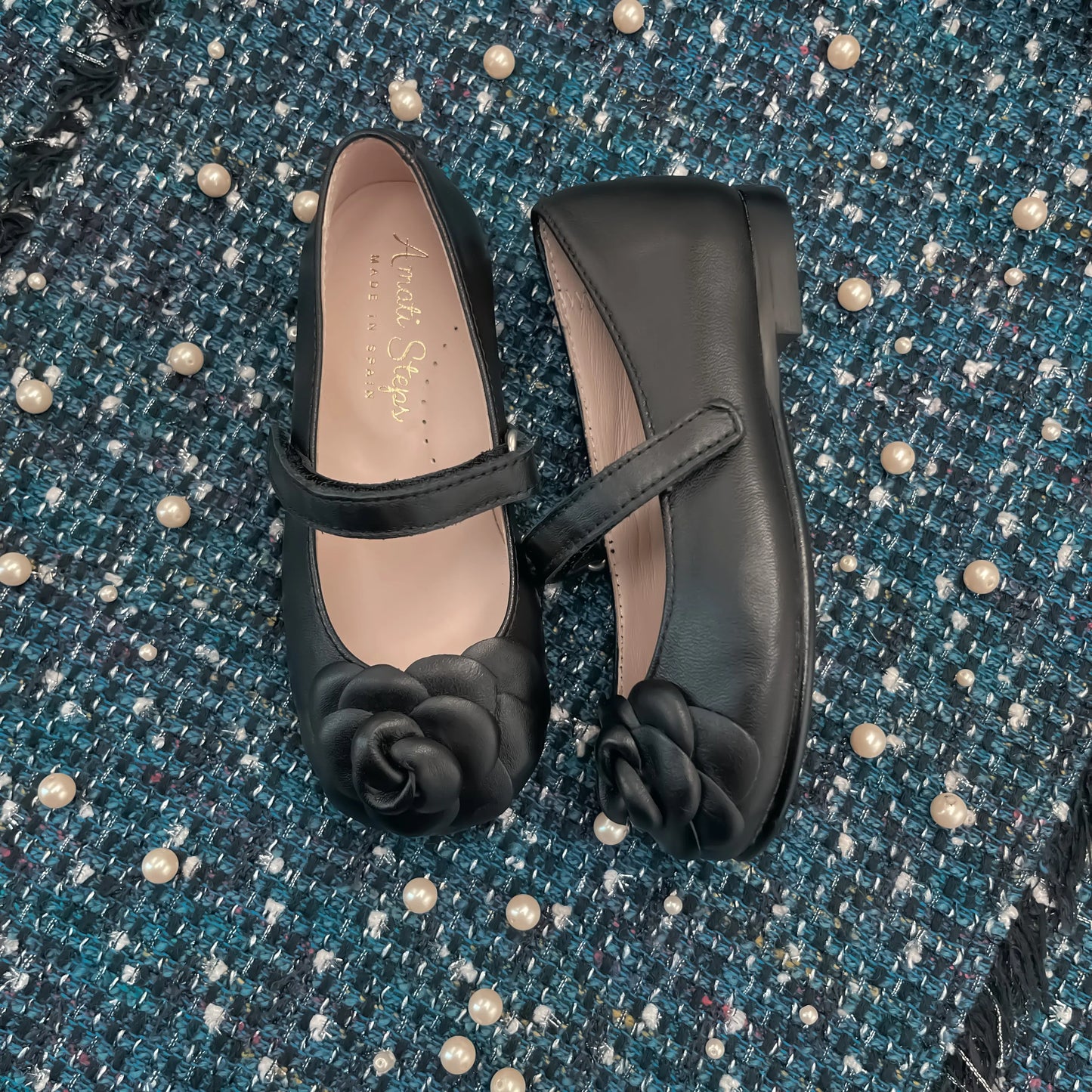 *(PREORDER)*Camille- Black Leather Mary Jane Shoes - Amati Steps