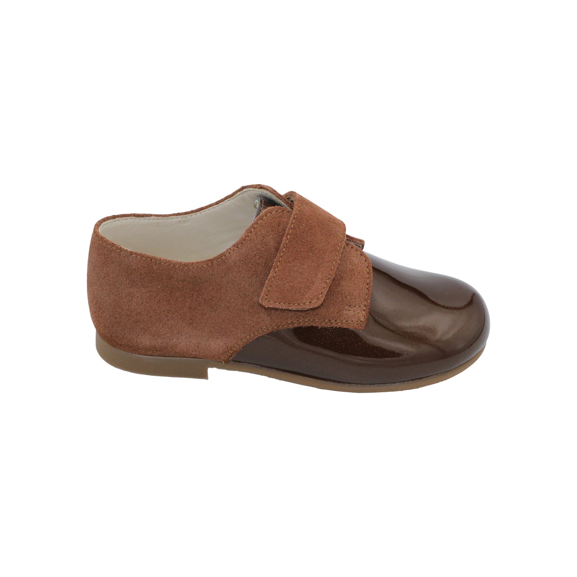 Mateo- Brown Suede/Patent Leather Boy Dress Shoes - Amati Steps