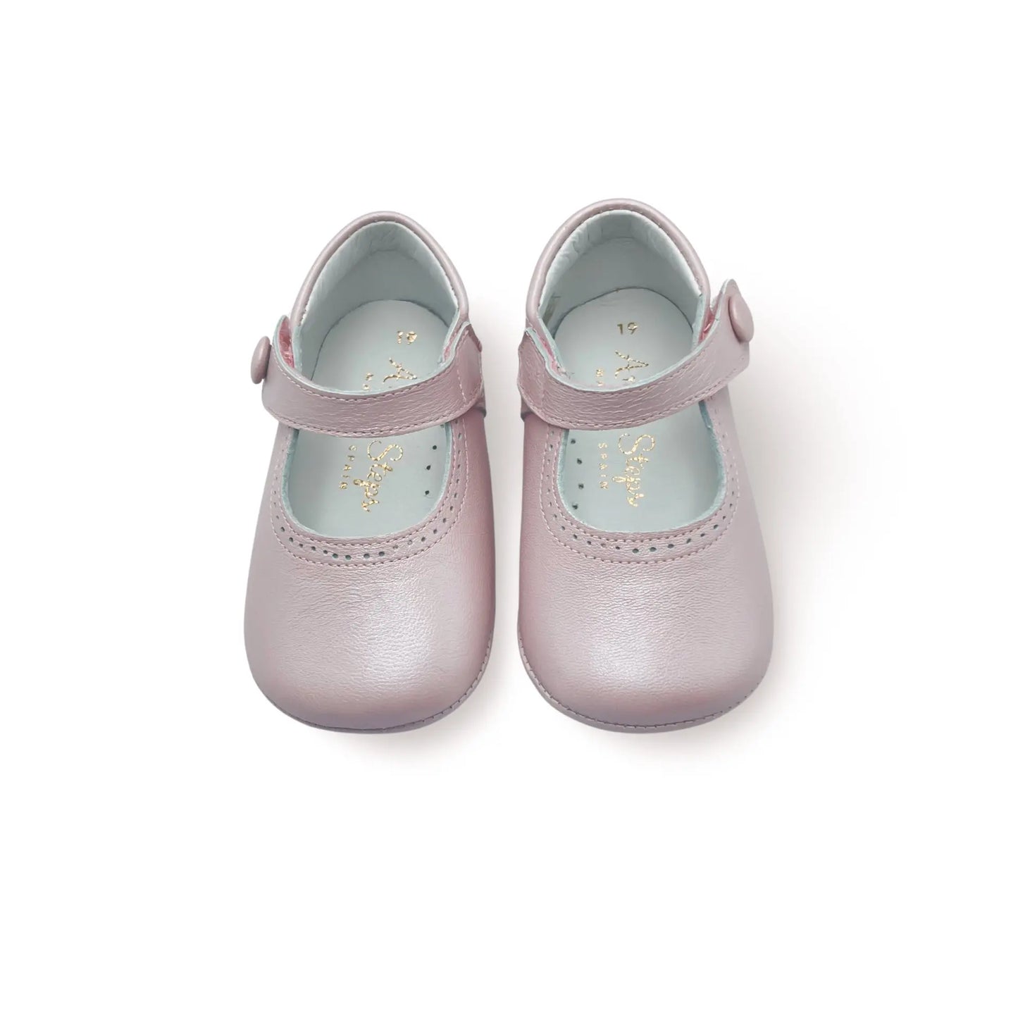 Rosie- Light Pink Leather Baby Mary Jane Shoes - Amati Steps