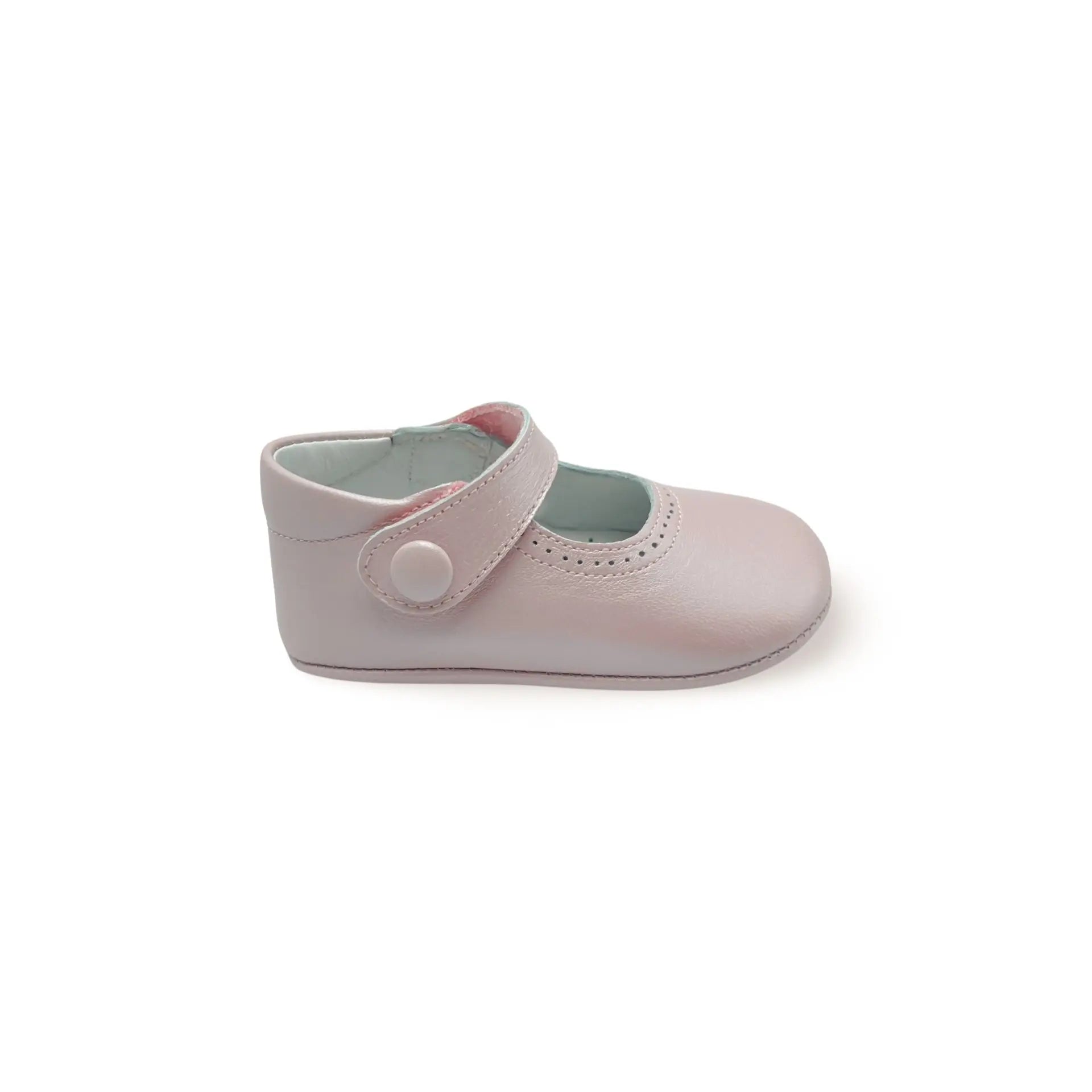 Rosie- Light Pink Leather Baby Mary Jane Shoes - Amati Steps