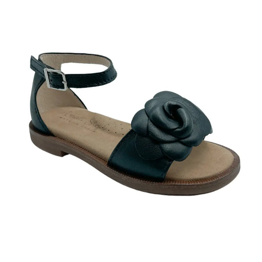 Seraphina- Black Leather Sandals - Amati Steps